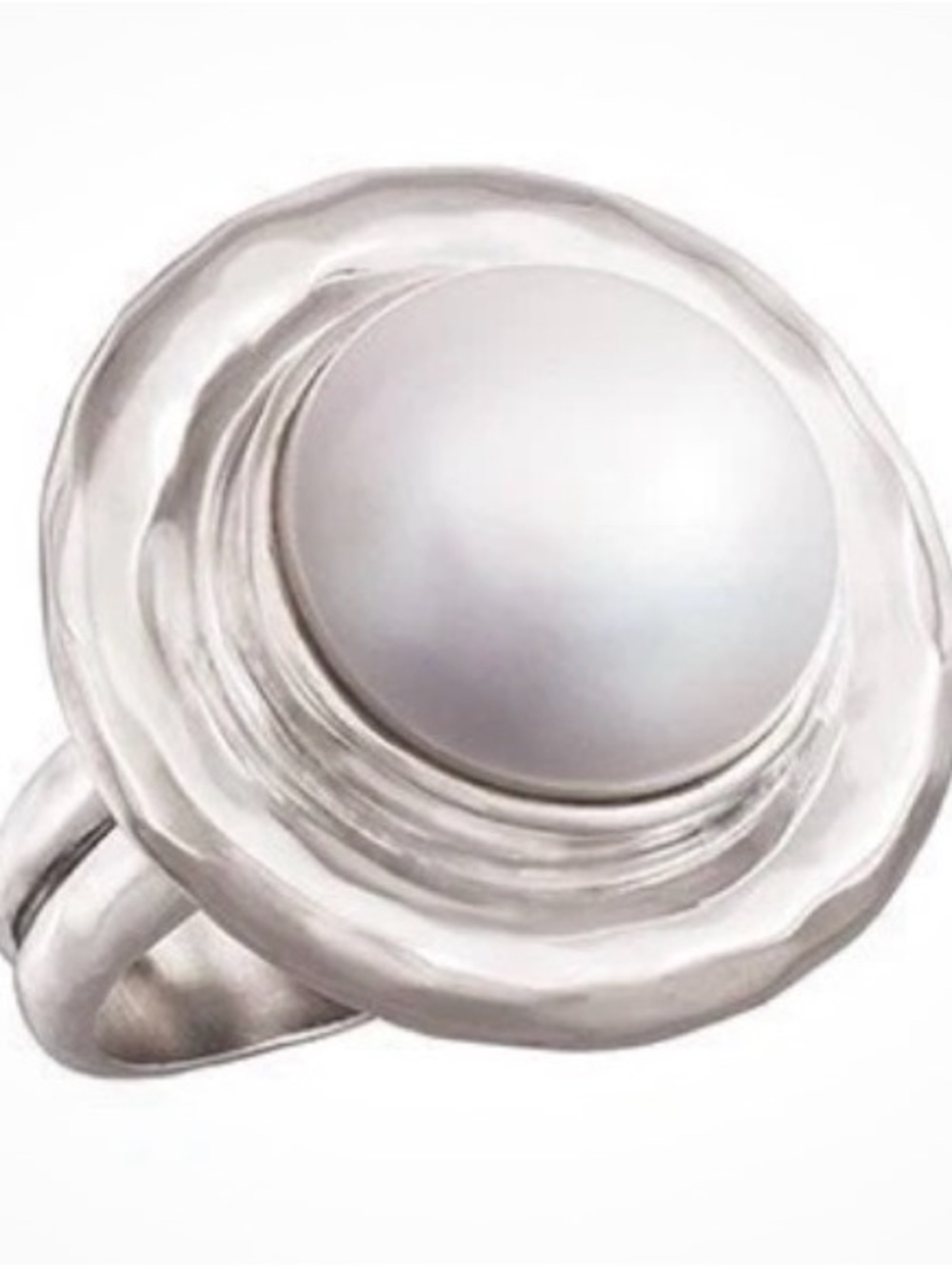 Silpada Silver Dome Ring with White Pearl